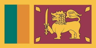 nationaal sri lanka vlag, officieel kleuren, en proporties. vector illustratie. eps 10 vector.