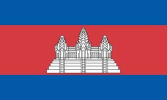 nationaal Cambodja vlag, officieel kleuren, en proporties. vector illustratie. eps 10 vector.