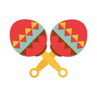 mexico maracas instrument muzikale viering festival nationale platte pictogram national vector