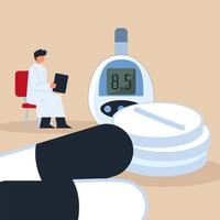 arts diabetes glucometer vector