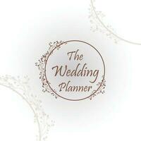 bruiloft planner, bruiloft organisator logotype ontwerp. gemakkelijk en elegant bruiloft ontwerper bedrijf logo met cirkel bloem decoratie vector