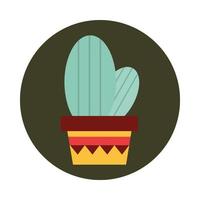 ingemaakte cactus decoratie cultuur traditioneel blok en plat icoon vector
