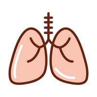 menselijk lichaam longen ademhalingsanatomie orgel gezondheidslijn en vulpictogram vector