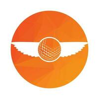 golf bal met Vleugels binnen een vorm van cirkel vector illustratie