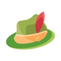 oktoberfest bierfestival groene hoed met veer duits traditioneel ontwerp vector