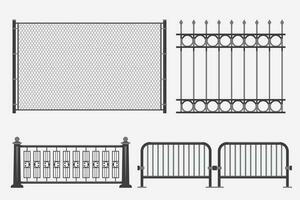 metaal hek zwart kleur reeks vector