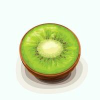 kiwi fruit voor de helft aan het liegen Aan wit terug vector