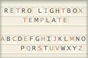 licht doos bord met alfabet tekens sjabloon vector