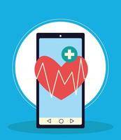 smartphone geneeskunde app vector