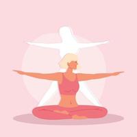 yoga vrouw oefening vector