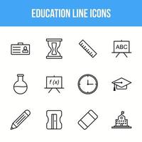 unieke onderwijslijn icon set vector