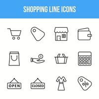 unieke winkellijn icon set vector