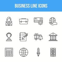 unieke zakelijke lijn icon set vector