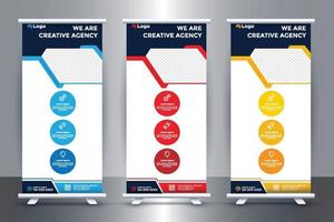 gratis zakelijke roll-up stand banner sjabloonontwerp met vector