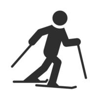 extreme wintersport ski actieve levensstijl silhouet pictogram ontwerp vector