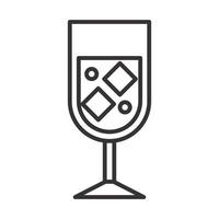 cocktail pictogram glas beker ijs drinken sterke drank verfrissend alcohol lijn stijl ontwerp vector