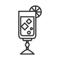 cocktail alcoholische drank pictogram drank drank lijnstijl ontwerp vector