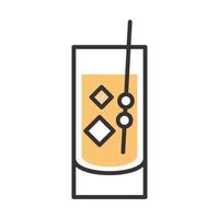 cocktailpictogram drink sterke drank verse alcohol lijn en vul ontwerp vector