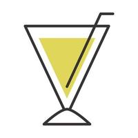 cocktail icoon drink sterke drank verfrissende alcohol lijn en vul ontwerp vector