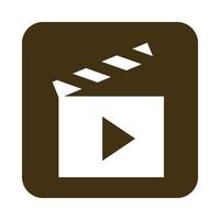 mobiele applicatie film video en film web knop menu digitale platte stijlicoon vector