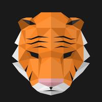 Geometrische veelhoekige kop van een tijger illustratie vector