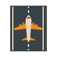 landingsbaan van de luchthaven met vliegtuig reizen vervoer terminal toerisme of zakelijke platte stijlicoon vector