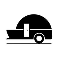 aanhangwagen reizen model vervoer voertuig silhouet stijl pictogram ontwerp vector