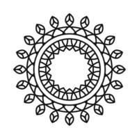 mandala bloem decoratie ronde ornament lijn stijlicoon vector