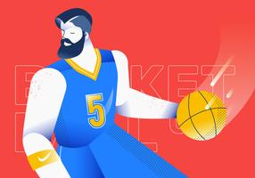 Dribbelen bal basketbal speler vectorillustratie vector