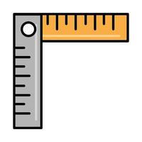bouw vierkante liniaal gereedschap reparatie onderhoud en bouw apparatuur lijn en vul vector