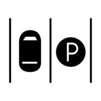 parkeren vervoer tijdelijke aanduiding silhouet stijl pictogram ontwerp vector