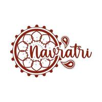 happy navratri indian viering decoratie festival banner silhouet stijlicoon vector