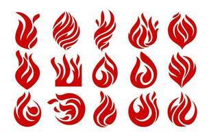 bundel van abstract lijn heet vlam logo ontwerp. modern brand gas- logo branding. vector