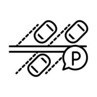 parkeren placeholder afbeelding vervoer lijn stijl pictogram ontwerp vector