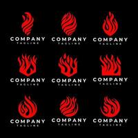 reeks van abstract brand logo ontwerp sjabloon. modern rook vlam logo branding. vector