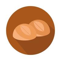 brood menu bakkerij voedsel product blok en plat icoon vector
