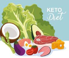 keto dieet voedsel vector