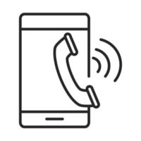 mobiele telefoon of smartphone telefoongesprek elektronische technologie apparaat lijn stijlicoon vector