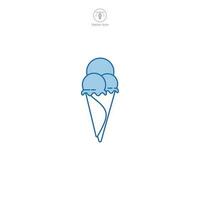 ijs room ijshoorntje icoon symbool vector illustratie geïsoleerd Aan wit achtergrond