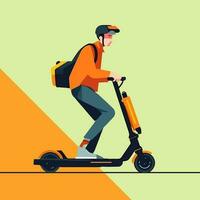 doeltreffend stedelijk reizen - vastleggen de essence van modern mobiliteit met een boeiend vector illustratie van een elektrisch scooter. omhelzing milieuvriendelijk vervoer met deze dynamisch grafisch.