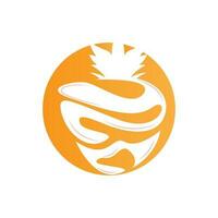 ananas logo ontwerp, vers fruit vector, plantage illustratie, fruit Product merk etiket vector