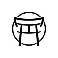 torii poort logo, Japans geschiedenis poort icoon vector, Chinese illustratie, houten ontwerp bedrijf merk sjabloon vector