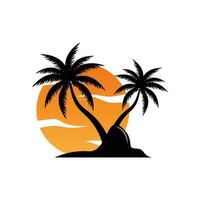 kokosnoot boom logo ontwerp, strand fabriek vector, palm boom zomer, illustratie sjabloon vector