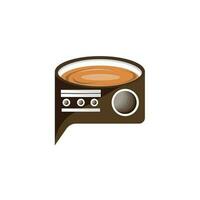 koffie radio logo, podcast radio ontwerp, koffie icoon, koffie cafe logo Product merk vector