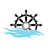 schip stuurinrichting wiel logo, vector maritiem nautisch, retro wijnoogst sjabloon ontwerp voor merk, winkel, bedrijf