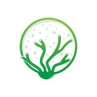 koraal logo, marinier fabriek ontwerp plaats marinier dier, zeewier zee vector