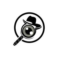 zoeken logo, voorwerp vergrootglas ontwerp, detective gereedschap vector, sjabloon illustratie symbool vector