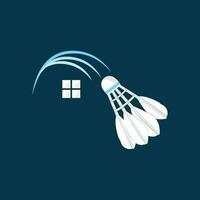 badminton logo ontwerp, sport- vector, shuttle logo, badminton toernooi, gemakkelijk minimalistische insigne vector