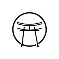 torii poort logo, Japans geschiedenis poort icoon vector, Chinese illustratie, houten ontwerp bedrijf merk sjabloon vector