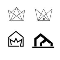 koning huis reeks logo icoon ontwerp illustratie vector